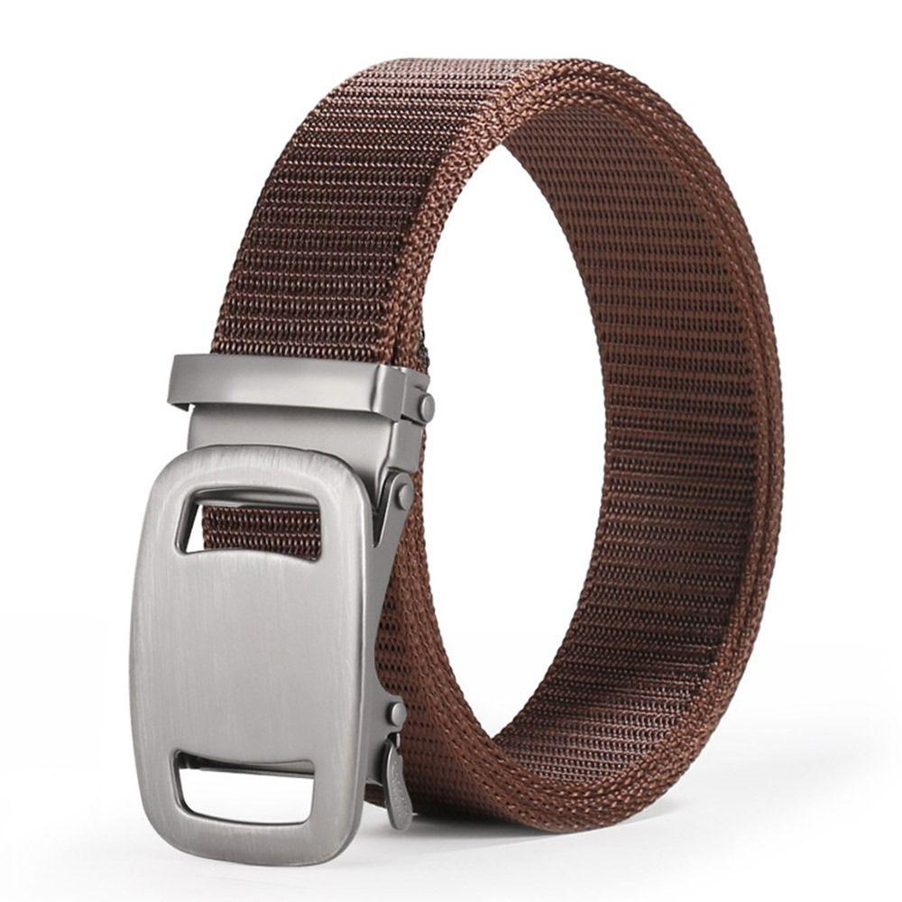 Simple Wild Style Automatic Buckle Waistband Luxury Brand Canvas Strap Men Nylon Braided Belt