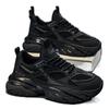 Frühling und Herbst Lässig Sommer Netz Sport Dicke Sohle Höherlegend Rein Schwarz Daddy Shoes