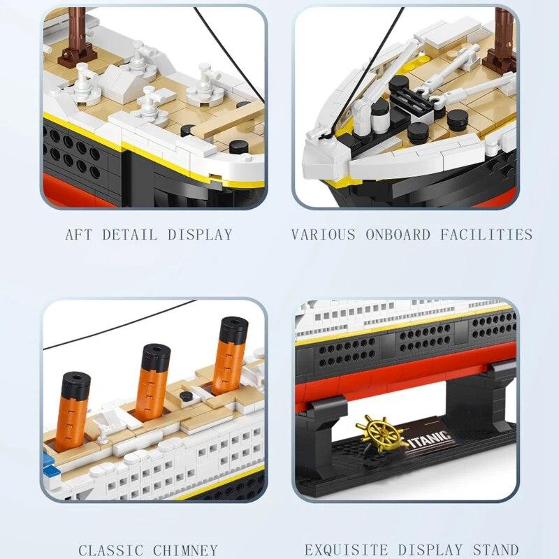 Cheap 1288PCS Titanic Model Mini Building Blocks Set 3D Cruise Ship