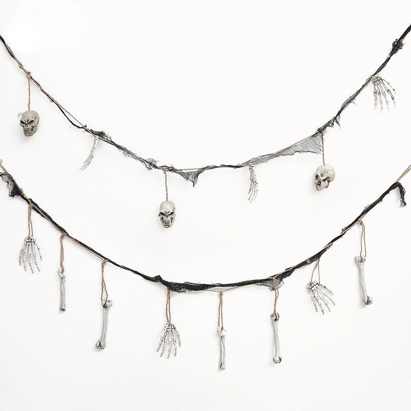 Halloween Skull Garland Decoration Terror Skull Hand Bone Hanging String Ghost Banner Garland Halloween Party Supplies