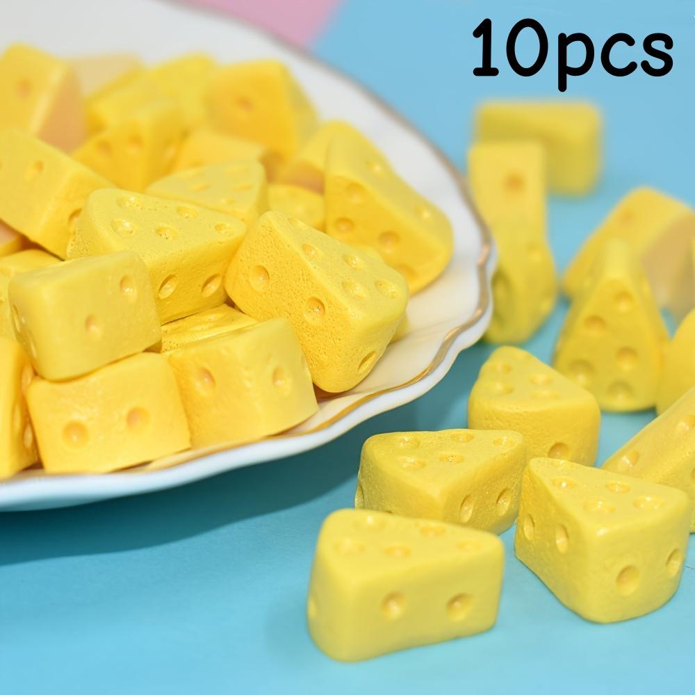 

10 Mini Cheese Model DIY Craft Accessories - Realistic Yellow Cheese Blocks with Brown Mud Layer, Perfect for Jewelry, Home, and 10pcs