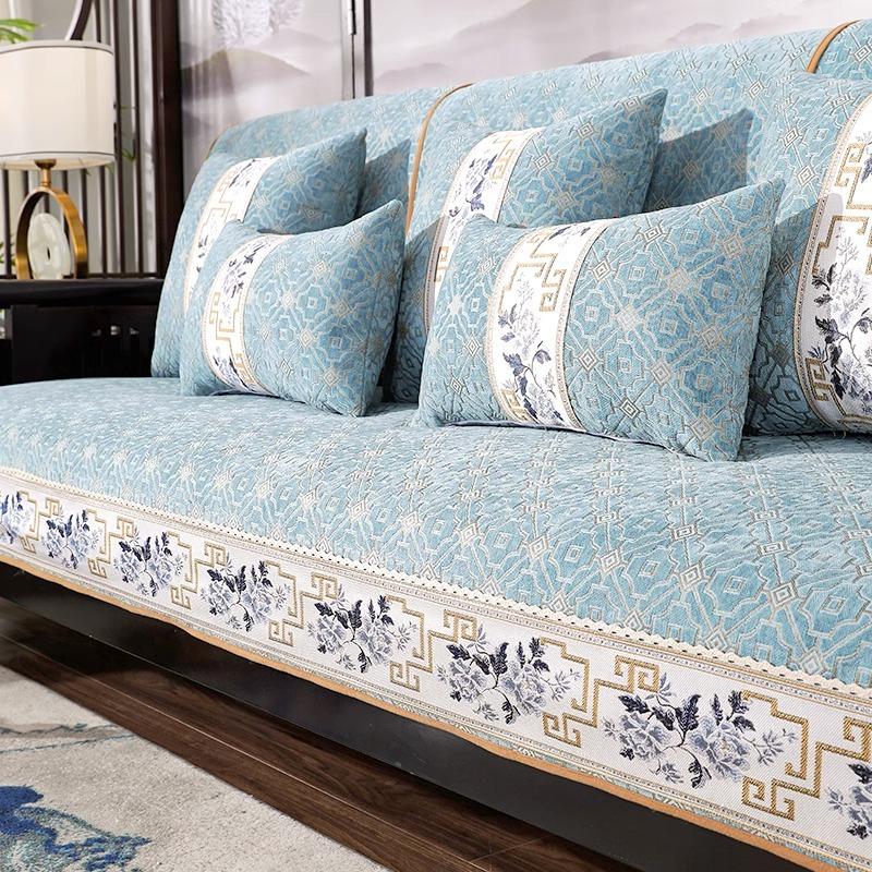 Sofa Cushion New Chinese High-End Non-Slip Cushion Rosewood Full Cover Cloth Four Seasons Universal Wooden Sofa Cover