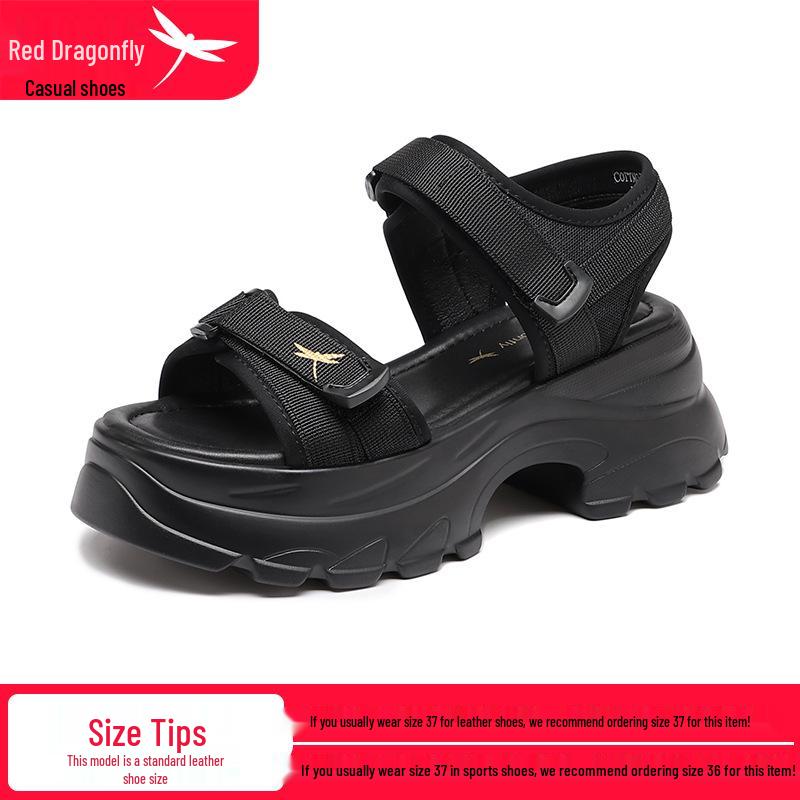 Red Dragonfly Women s Summer Sports Sandals - Thick Sole Outdoor Beach Platform Shoes with Soft Sole. 39