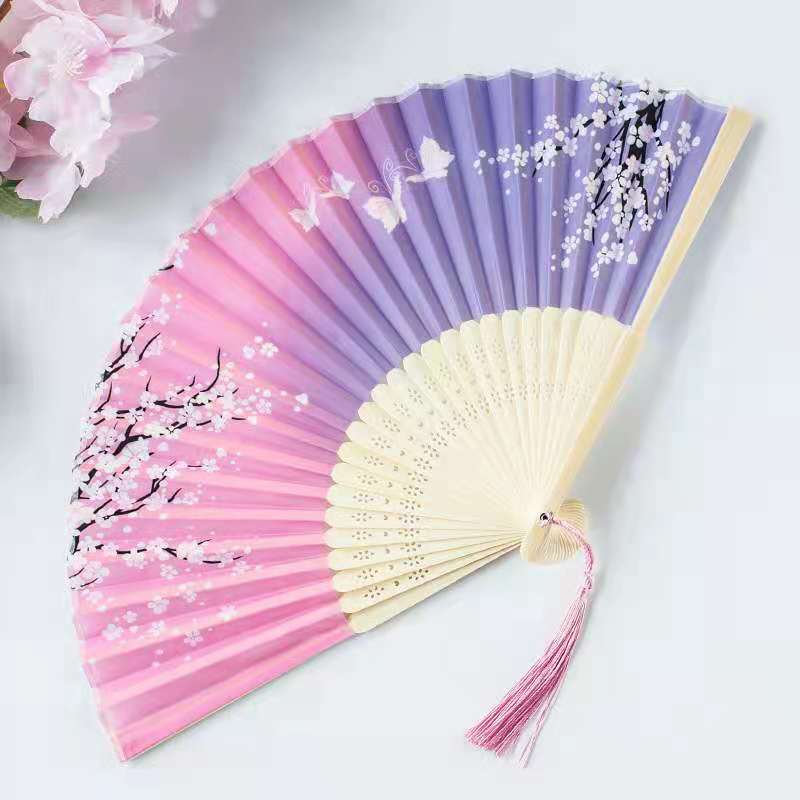 Vintage Style Silk Chinese Folding Fan Japanese Pattern Art Craft Gift Home Decoration Ornaments party Dance Hand Fan gift