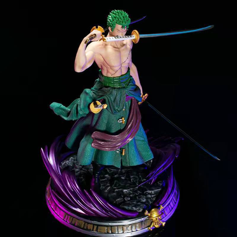 One Piece Jumbo Phantom Zoro Two Head Sculpts Included Anime Figure Model Statue Collection Desktop Decoration Ornament