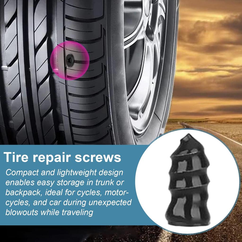 Tire Repair Rubber Screws Tire Screw Plug Fast Tool With Screwdriver Wheel Plugs Puncture Tool Studs For Auto Car Truck Sedan