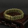 Unisex Tibetan Inspired Brass Bangle With Cultural Symbolism And Adjustable Fit Traditional Blessing Accessory