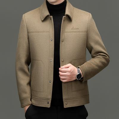 Trendy Lapel Double-sided Woolen Jacket for Young and Middle-aged Men Autumn and Winter Double-sided Woolen Thick Coat