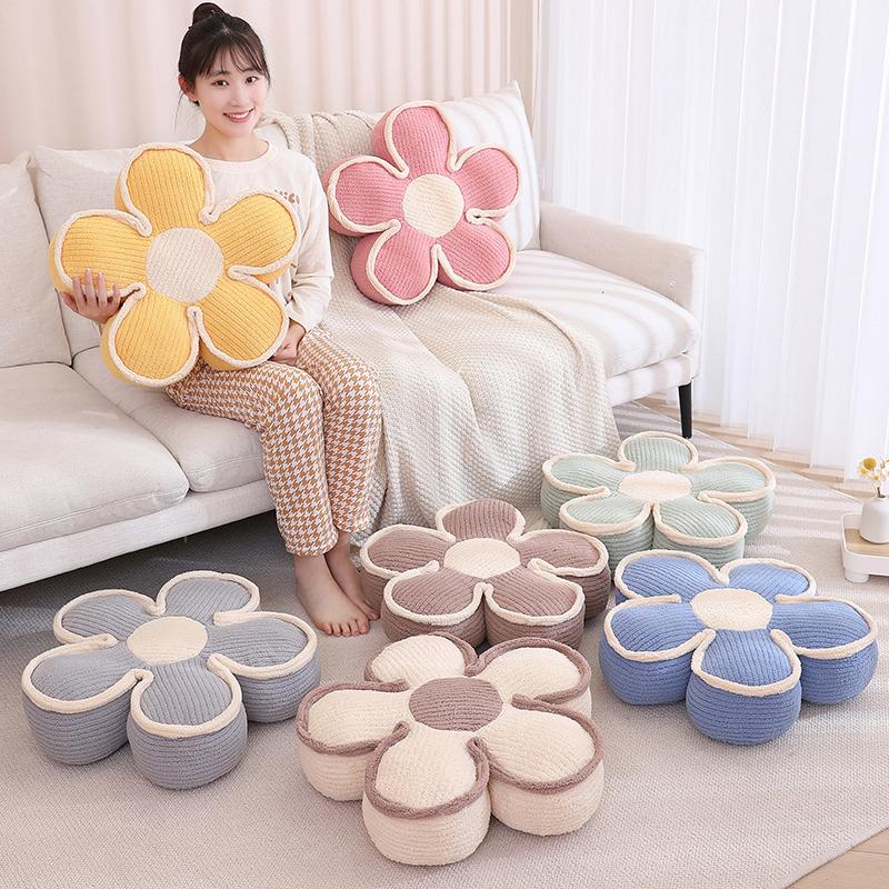 Soft Stuffed Flower Extra Thick Cushion Girly Room Decor Pillow Lifelike Sunflower Plush Toys Baby Kids Birthday Gift 50/65cm