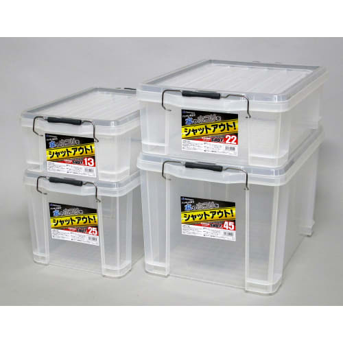 JEJ Astage Storage Box, Made In Japan, with Gasket, Simple Airtight Container, Stackable, Shield Container Shut #45, Disaster Preparedness, 38cm Wide