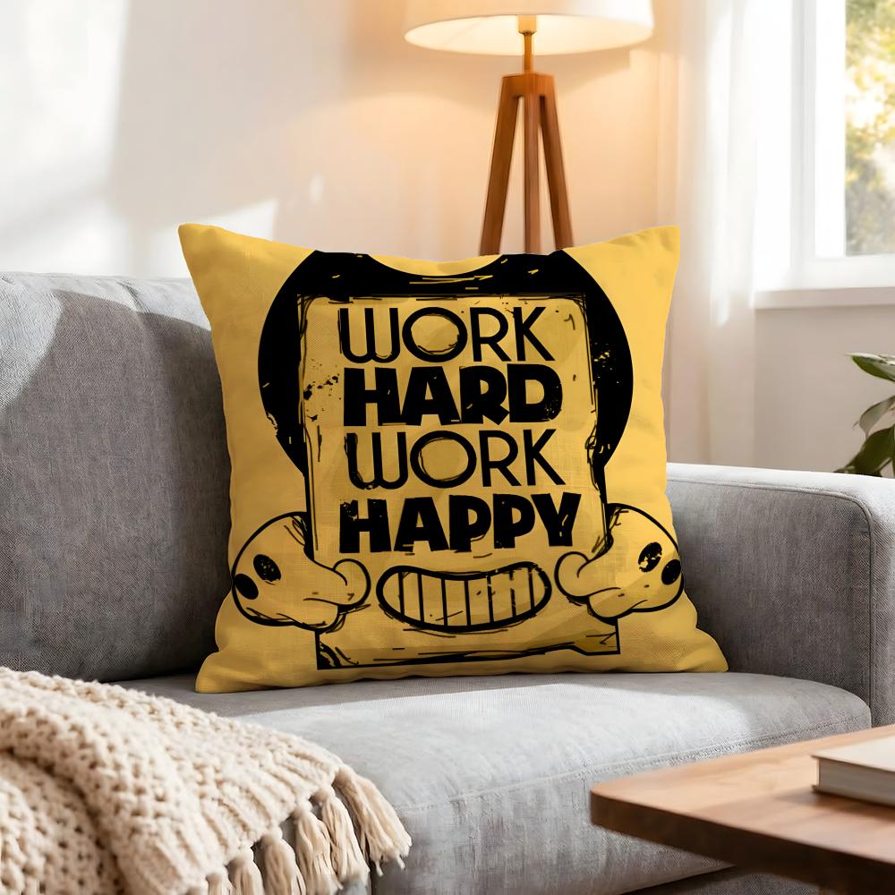 Bendy And The Ink Machine Cushion Cover 1Pcs Decorative Covers Soft Cushion Case For Sofa Couch Decor 40X40 45X45 Pillowcases