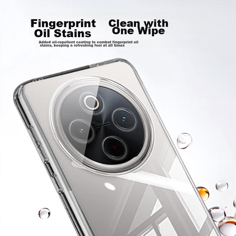 Phone Case for Vivo Y300Pro, for Y300pro+, Full Lens Protection, Simple Skin-Friendly Transparent Soft Case, Fingerprint-Resistant Back Cover