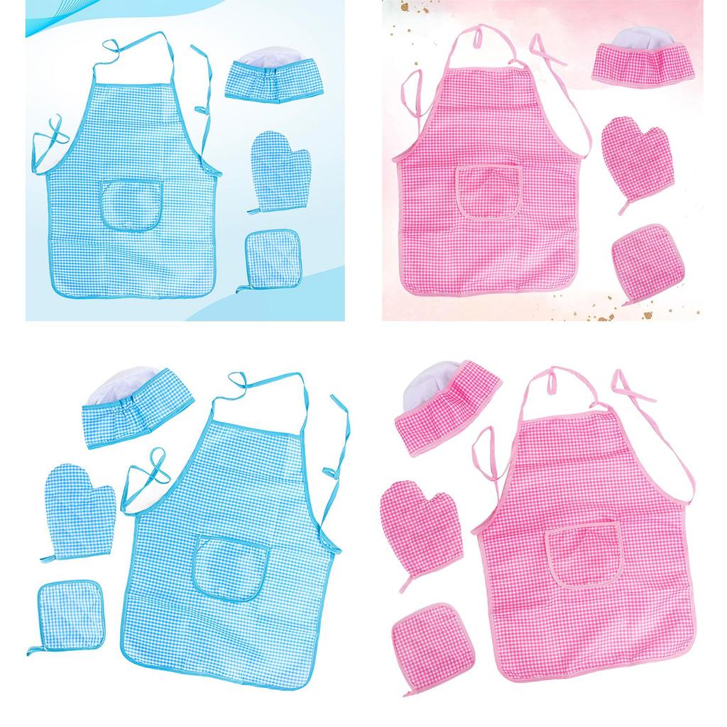 Apron And Hat Set with Oven Mitt - Culinary Play Costume