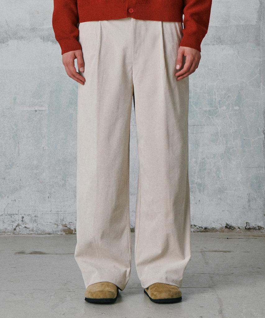GLW Comfort Elastic Corduroy Pants Cream