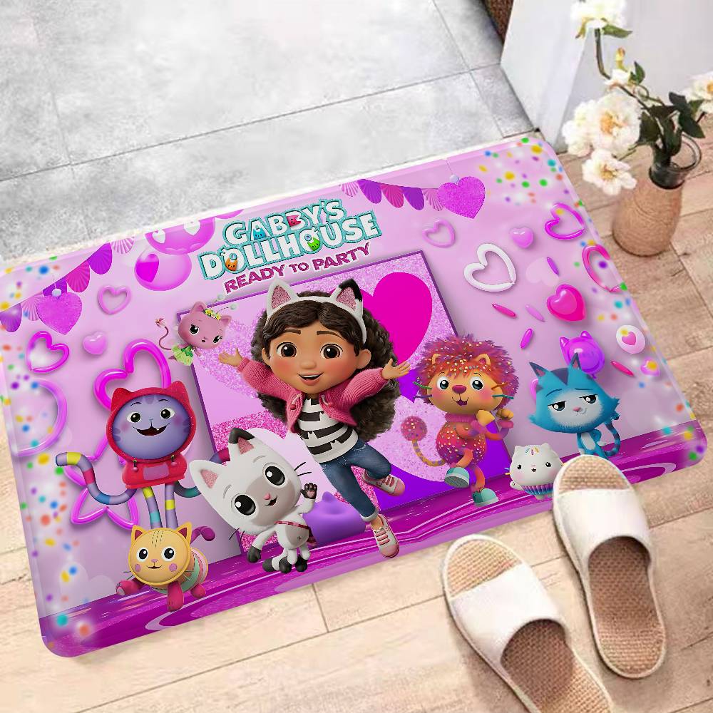 

G-Gabbys Cute Dollhouse Entrance Door Mat Washable Non-Slip Living Room Sofa Chairs Area Mat Kitchen Welcome Doormat 40cm x 60cm