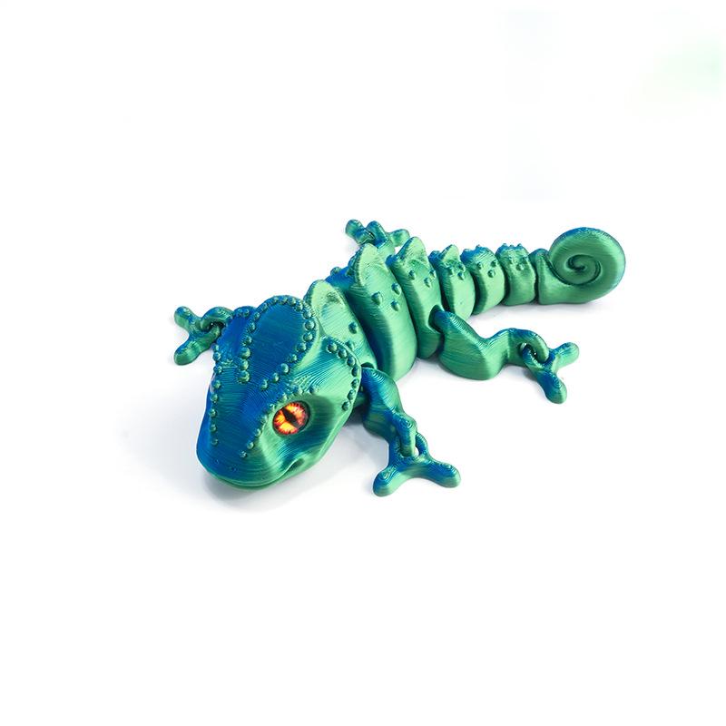 3D Printed Movable Chameleon Toy - Children's Interactive Animal Ornament