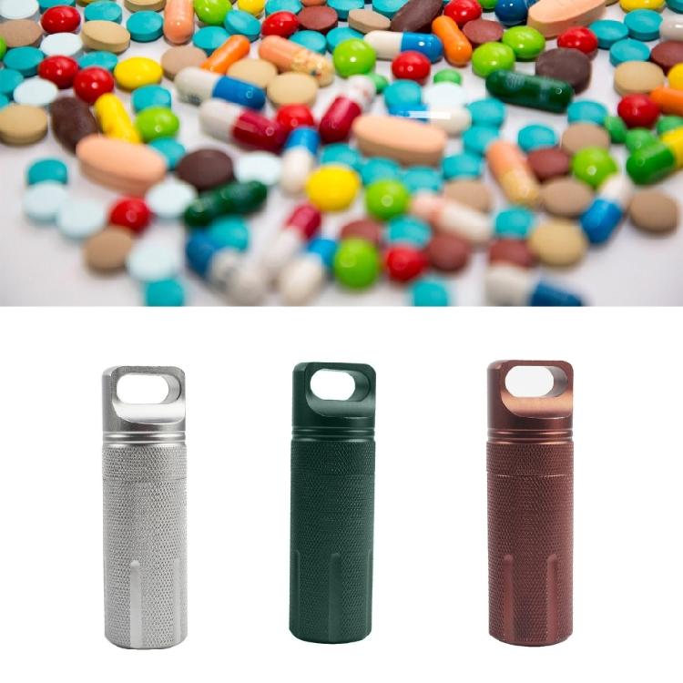 Aluminum Alloy Pills Box Waterproofs Medicine Box Case Keychains Holder Container Bottles Small Travel Medicine Bottle