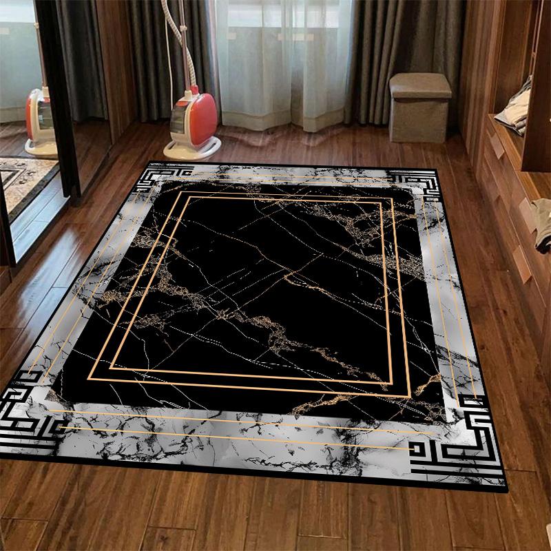 New Chinese-style Carpet Living Room Decoration Luxury Floor Mat Large Size Black Bedroom Lounge Non Slip Soft Rug Washable