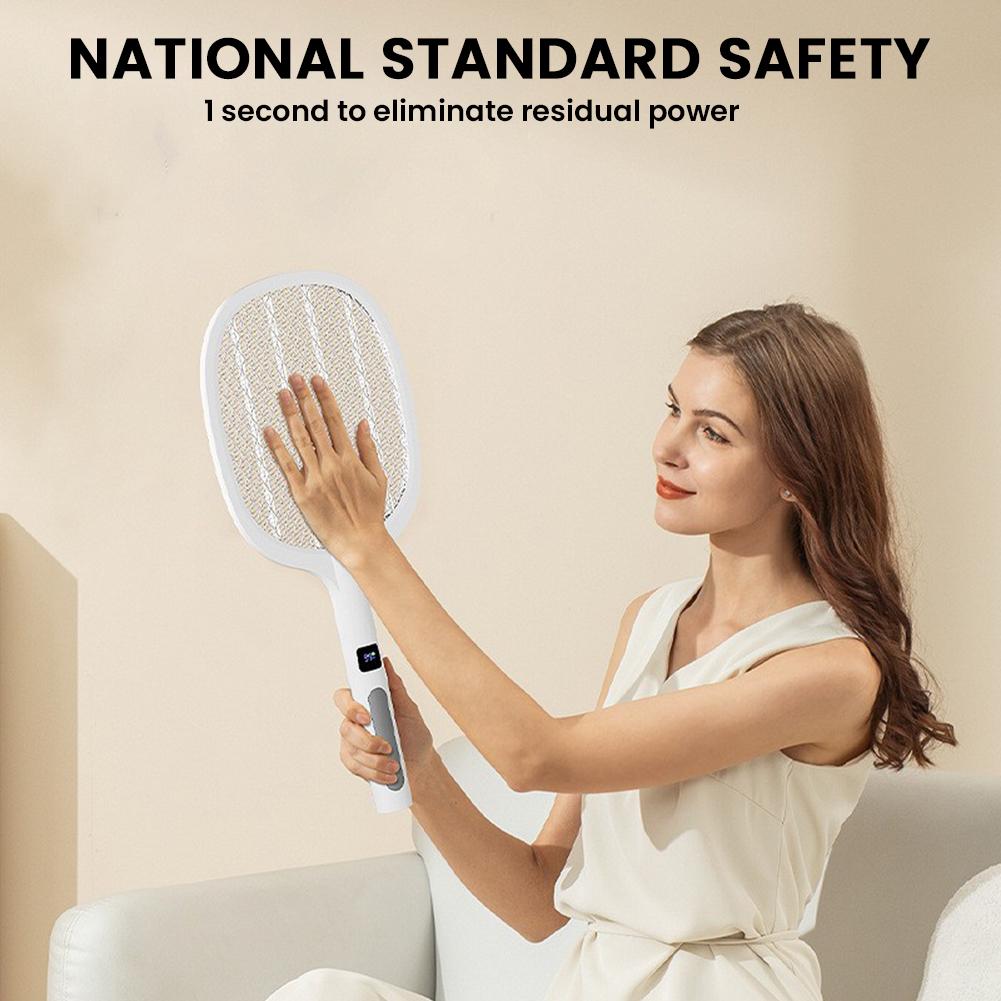 1/2PCS Bug Zapper Racket Rechargeable Electric Fly Swatter 2 in 1 Mosquitoes Trap Lamp for Home Indoor Outdoor Mosquito Killer