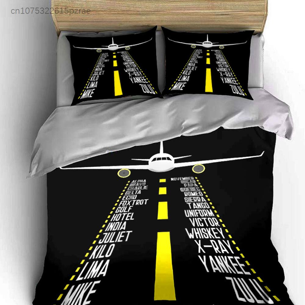 "Airplane Themed Desk Decor Set" Multiple Sizes kid's And adults' Bedroom Exquisite 3PC Bedding set, Gift