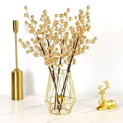 4-Fork 50cm Artificial Berry Gold Fruit Artificial Flower Bouquet For Decorating Living Rooms Bedroom Offices Artificial Flowers