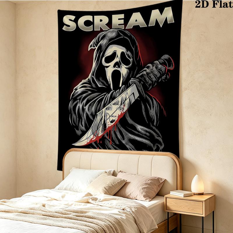 Scream Wall Tapestry Aesthetic Wall Hanging Printed Fabric Blanket Decorative Tapestries For Bedroom Living Room Home Decor