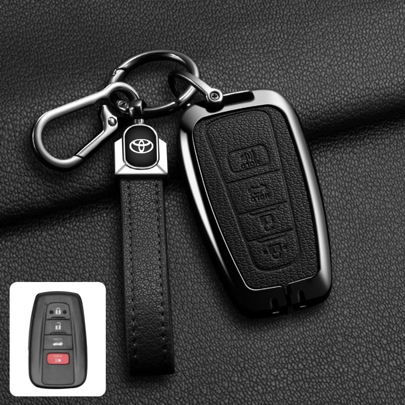 Car Key Case Cover Protector Shell Bag for Toyota Camry Avalon C-HR Prius Corolla GT86 Highlander RAV4 4Runner Prado 2018-2024