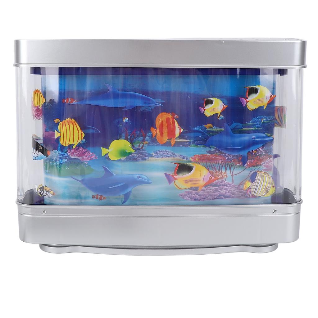 Artificial Fish Tank Decorative Lamp Lifelike White Light Aquarium Desk Lamp Night Light with Moving