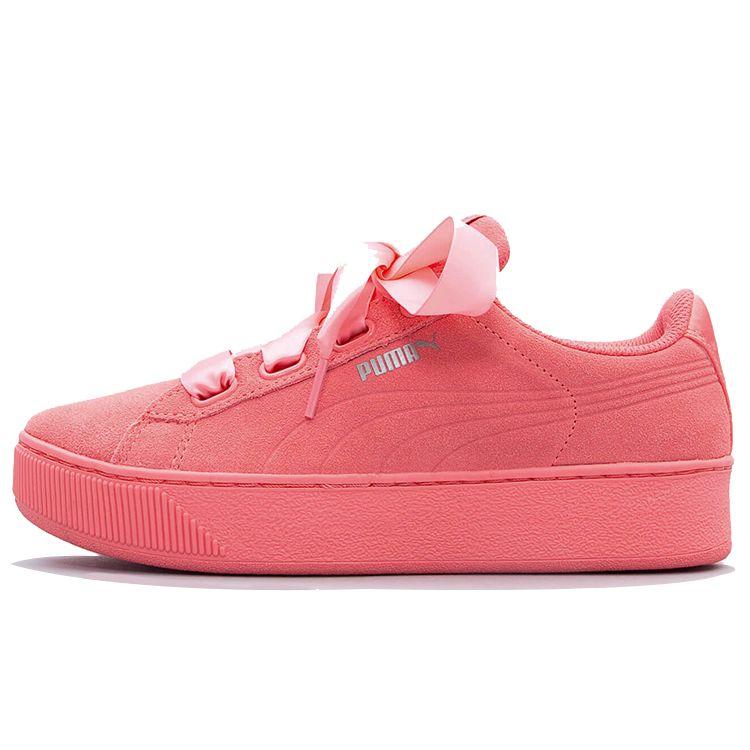 

Puma Vikky Platform Ribbon Ретро Повседневные Низкие Кроссовки Женские кроссовки Розовый 366418-03 38