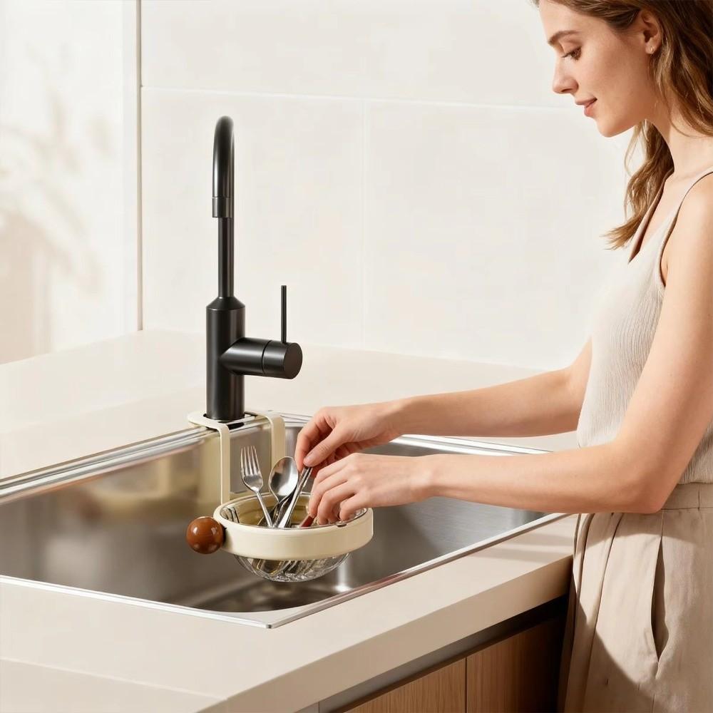 Hanging Sink Food Strainer with Hook Sink Organizer Multifunctional Sink Drain Basket  Kitchen