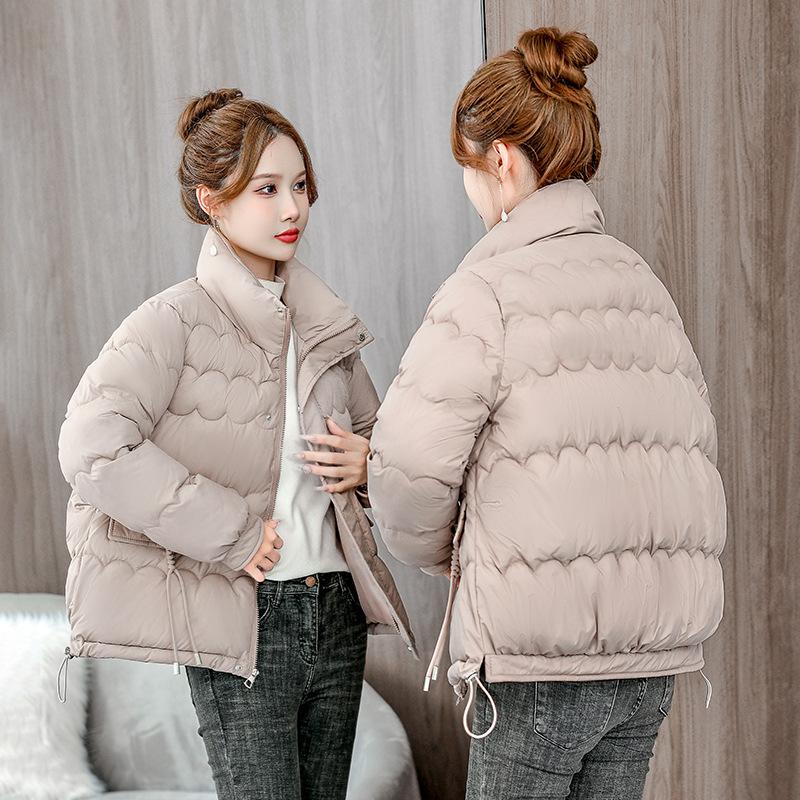 Winter Down Cotton Cotton Jacket Women's Warm Cotton Jacket 2025 New Fashion Casual Solid Color Stand-up Collar Short Cotton Jacket