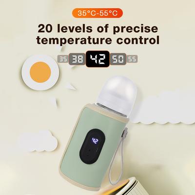 Baby Milk Warmer Baby Nursing Bottle Heater Water Bottle Heating Digital Display 20 Levels Temperature Control Outdoor Portable