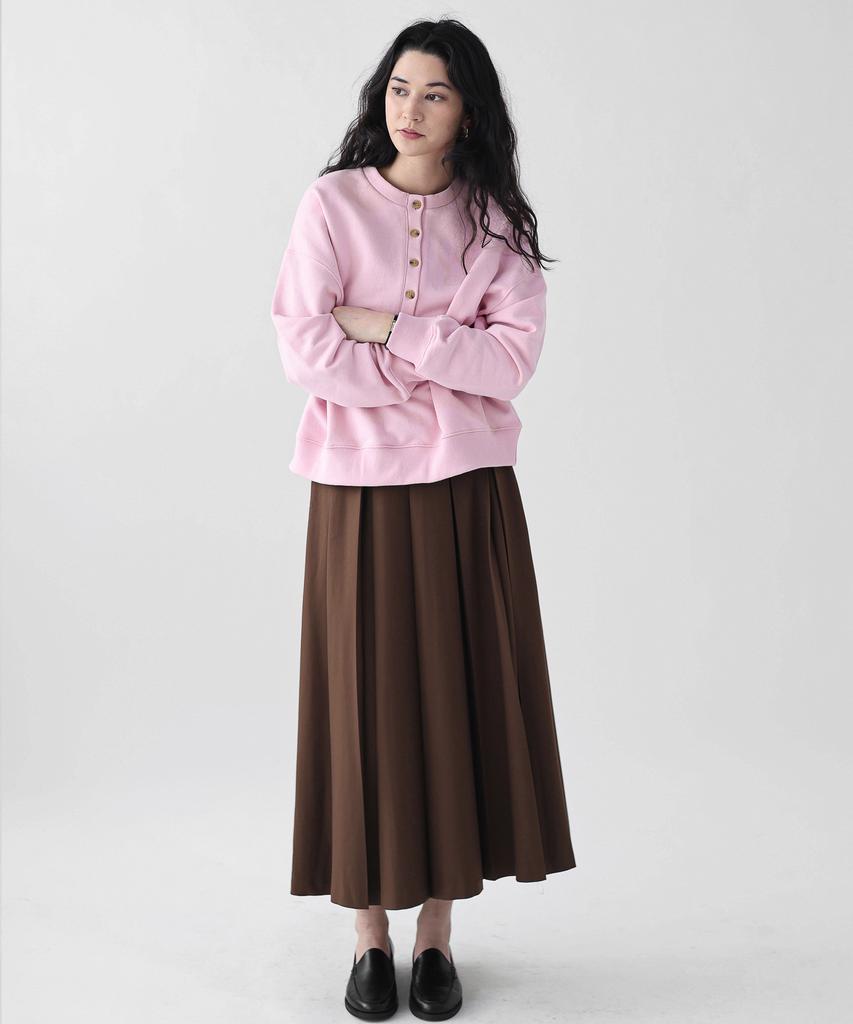 Keullaepeu Round Button Sweatshirt_Pink