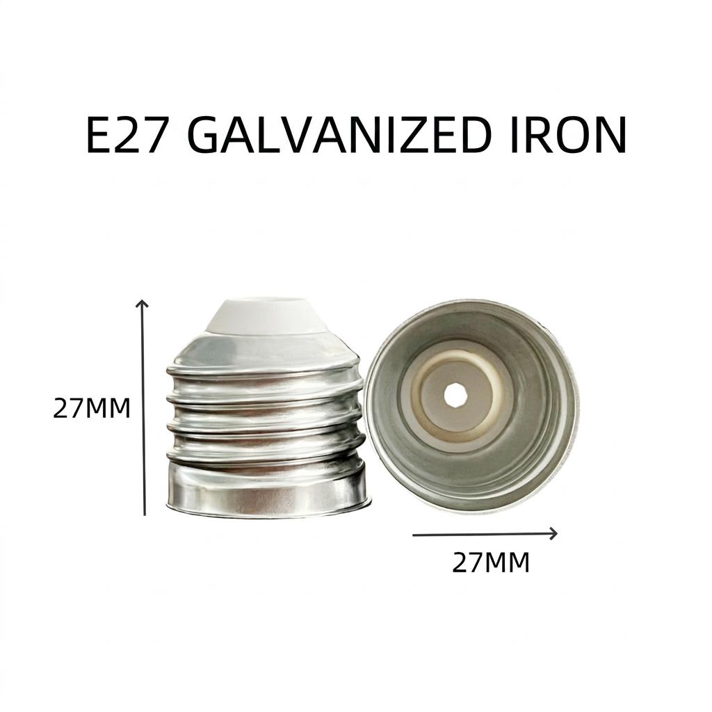Solder-free Metal Screw Lamp Base E27 E26 B22 Nickel-plated Lamp Holder Replacement for LED Bulb Lighting Fixture
