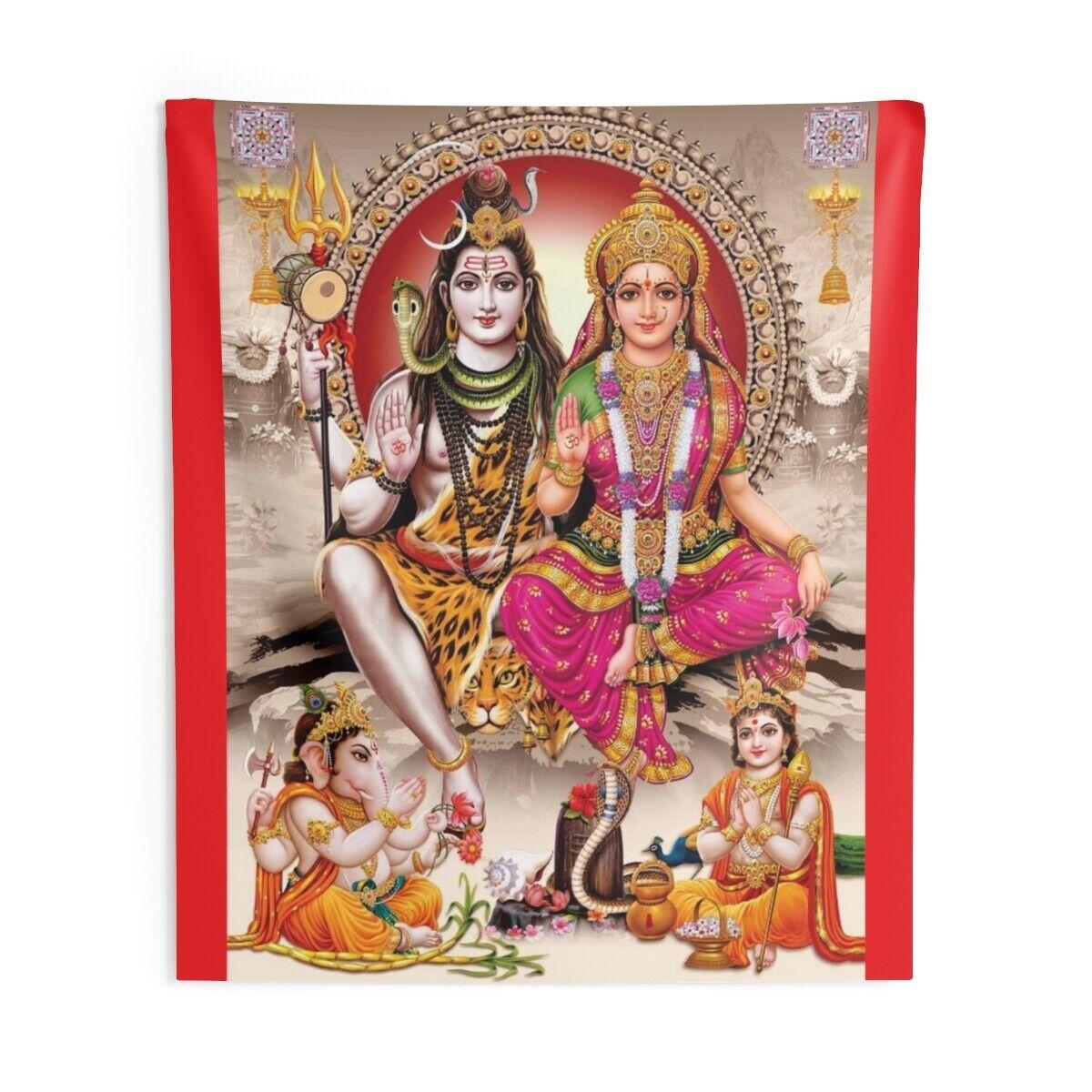 Tapestry Indian God Mandala Shiva Parvati 75x100