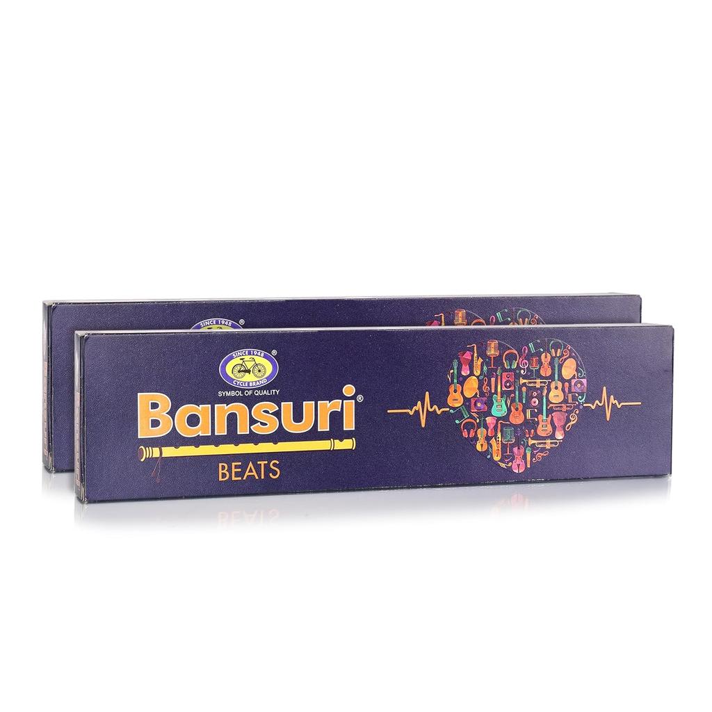 Cycle Pure Bansuri Beats Agarbatti Musk Incense Sticks 100g Pack of 2 for Puja & Relaxation