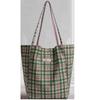 Summer fresh wind student versatile schoolbag new retro plaid large capacity double-sided tote bag women