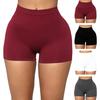 Pantalones Cortos de Yoga Ajustados Alta Elasticidad Color Sólido Por Encima de la Rodilla Suaves Anti-exposición Levanta Glúteos Cintura Alta Talla Grande Pantalones Base Ropa para Mujer