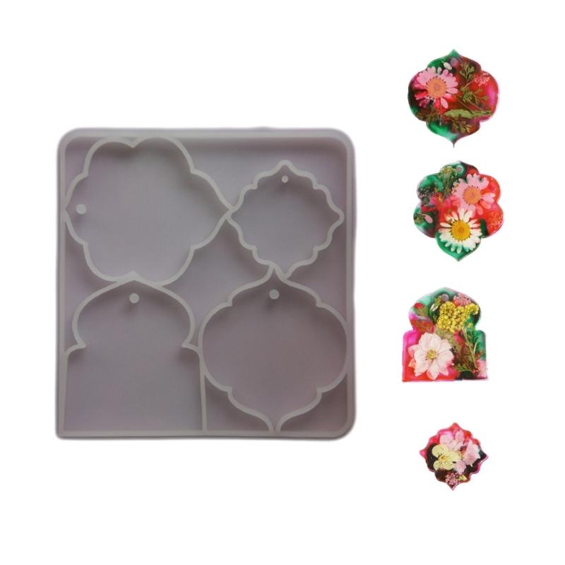 

Four Different Floral Pendant Molds Heat Resistant Silicone For DIY Accessories Professional Jewelry Making Supplies 1