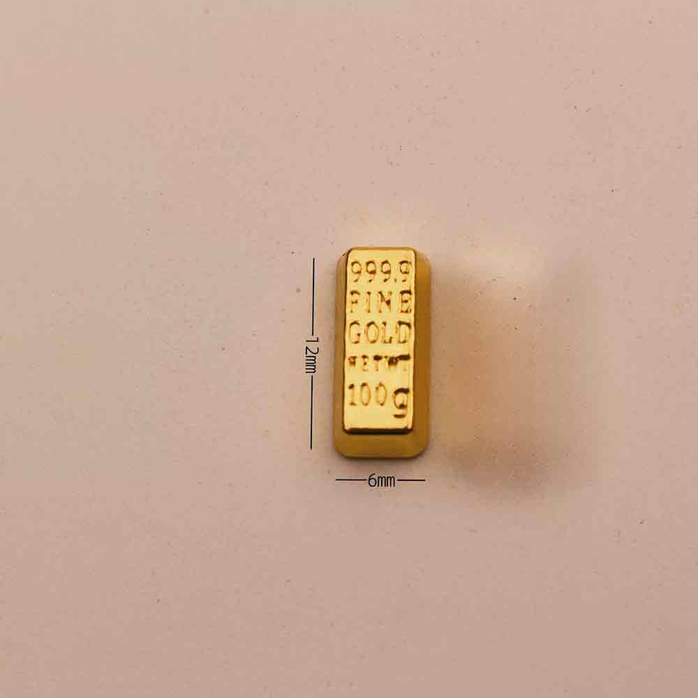 1/12 Dollhouse Mini Decoration Simulated Aluminum Alloy Suitcase With Gold Bar Model Doll Accessory