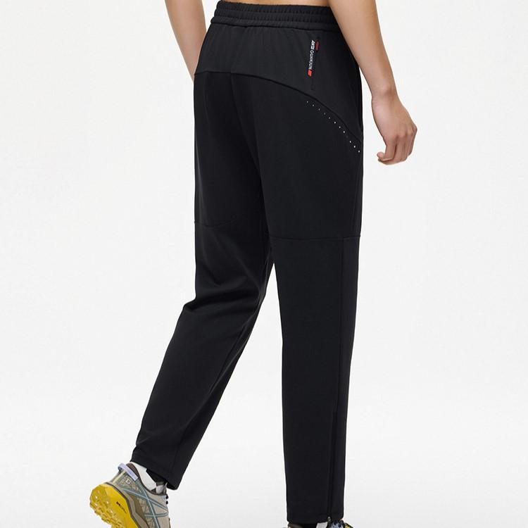 Anta Champion Outdoor Series Comfortable Casual Simple Straight Leg Fleece Knitted Sports Pants Men bottoms Basic-Black 152510301-2