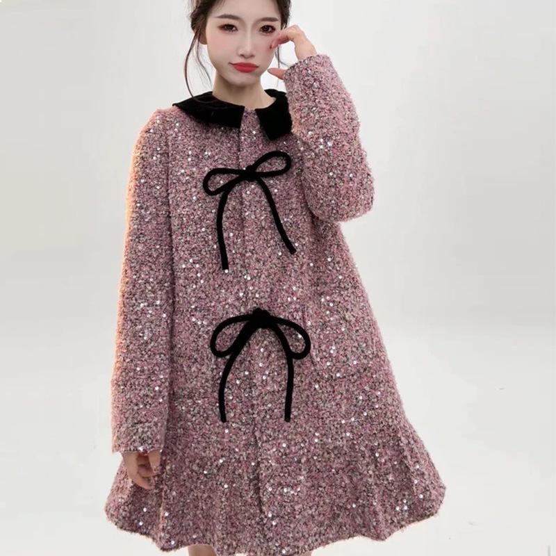 

Cambridge Women s Mid-Length Woolen Down Coat - Loose Fit, Thickened for Winter L (125-140 lbs)