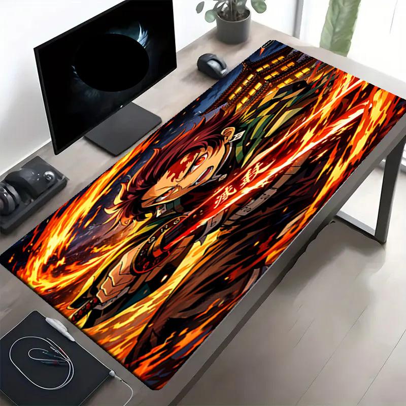 Demon Slayer Print Mouse Pad, Anti‑Slip Desktop keyboard Mat, for PC Laptop Gaming Working Daily Use, Cool Festival Surprise Gift