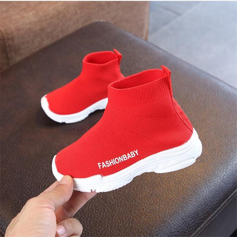 Children Knit Sock Shoes Girls Sock Boots Kids Spring Autumn Soft Nonslip High Top Casual Sneakers Baby Boys Sports Shoes