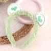 Hair Hoop Toothed Anti-Slip Plush Headband with Bear Ears Decor Fluffy Elastic Face Washing Makeup Hairband
