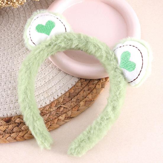 Hair Hoop Toothed Anti-Slip Plush Headband with Bear Ears Decor Fluffy Elastic Face Washing Makeup Hairband