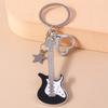 Classic Metal Electric Guitar Keychain Mini Musical Instruments Keyring Pendants for Key Holder Handbag Charm Accessories