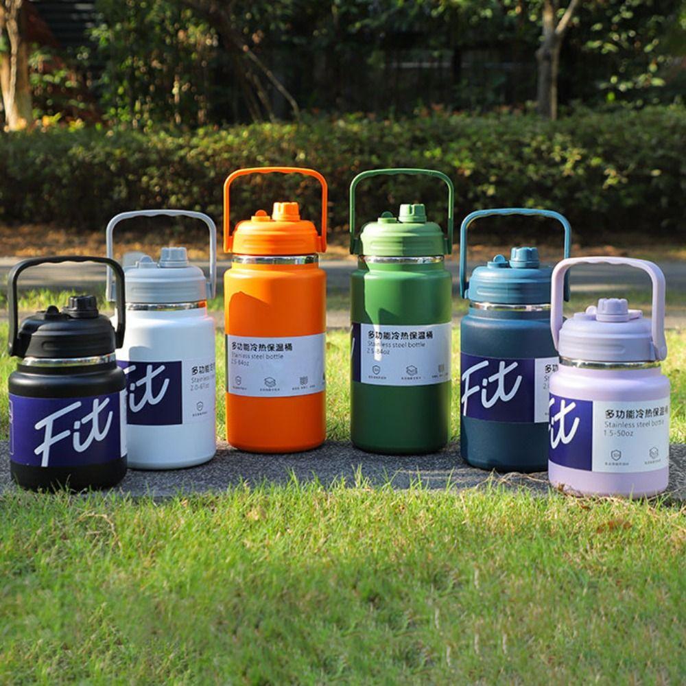 Stainless Steel Insulated Water Bottle 1.5/2/2.5L Vacuum Flask Sport Thermal Cup  Cold/Hot Water