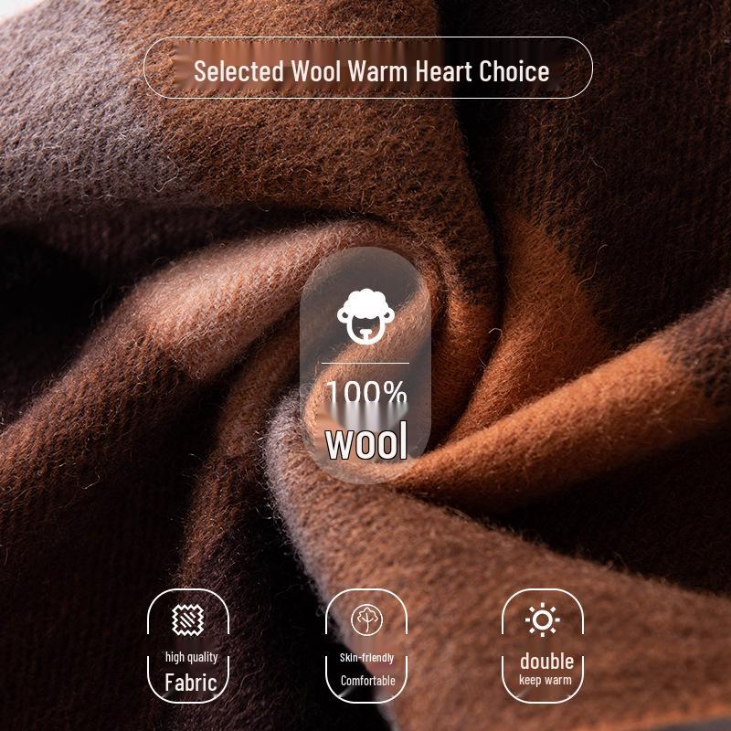 Elegant Korean-Style Plaid Wool Scarf with Tassels – Women's Autumn/Winter Neck Warmer Gift