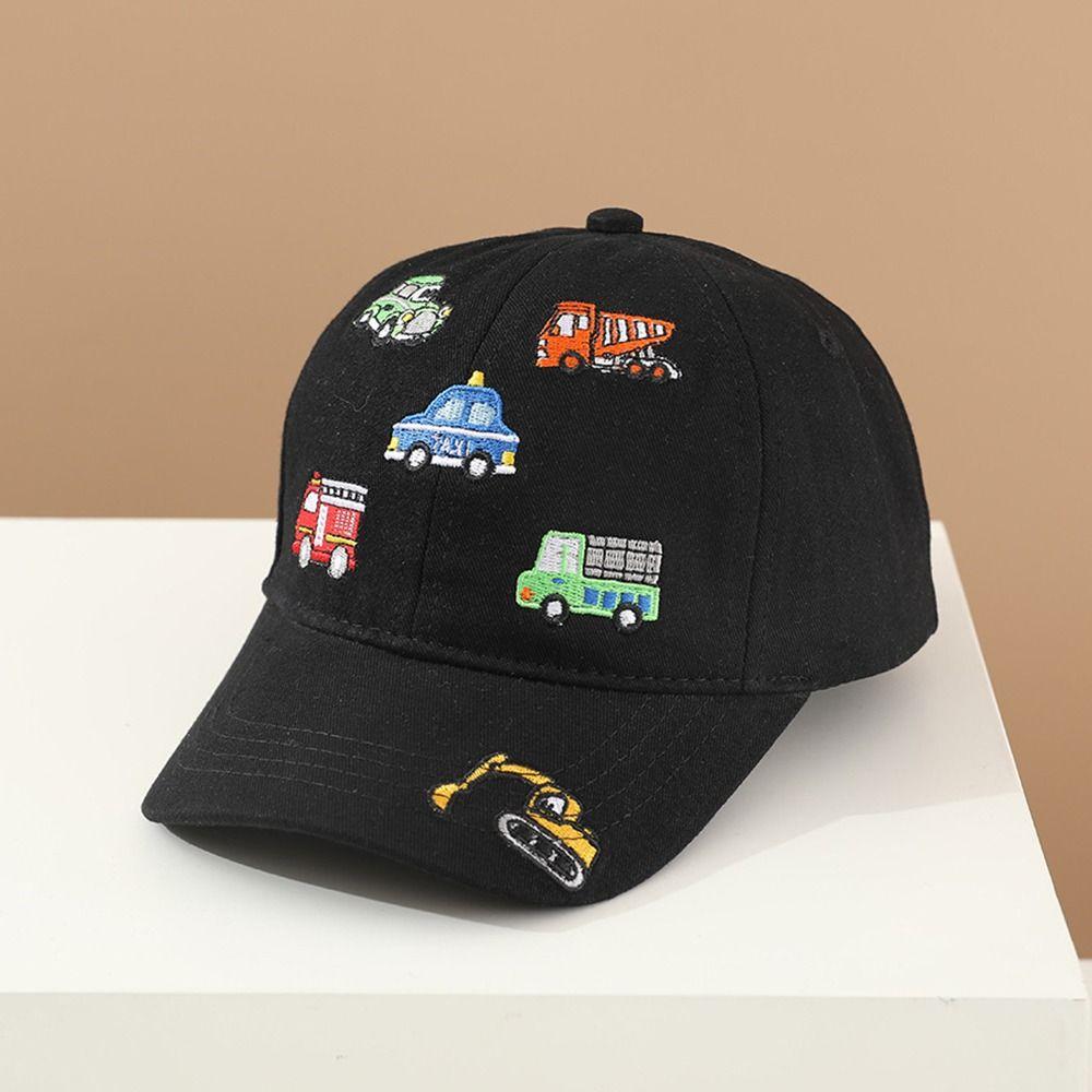 Little Car Pattern Embroidered Baseball Cap Cartoon Kids Sun Protection Cap Spring Autumn